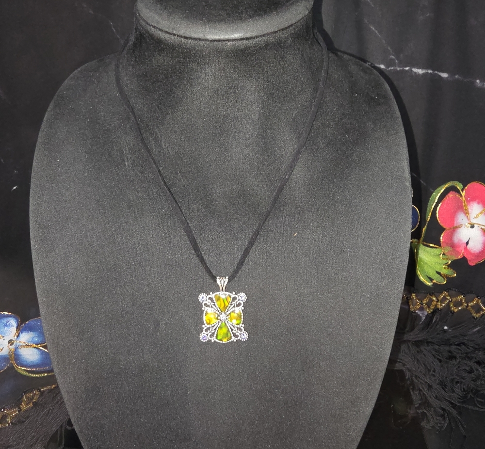 Lia Sophia Green Crystal Butterfly Pendant Necklace